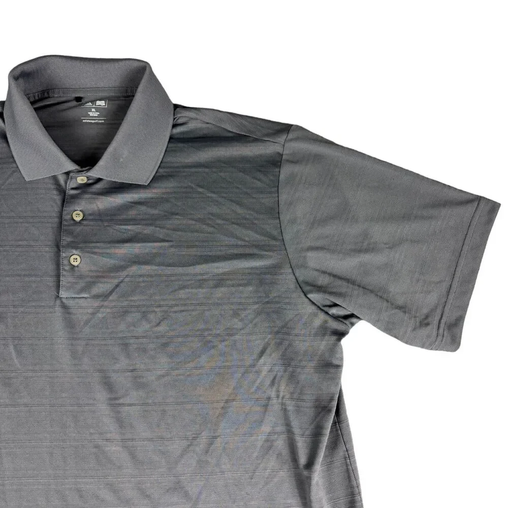 Adidas Polo Shirt Men's Extra Large Gray Short Sleeve Golf Stretch Performance
